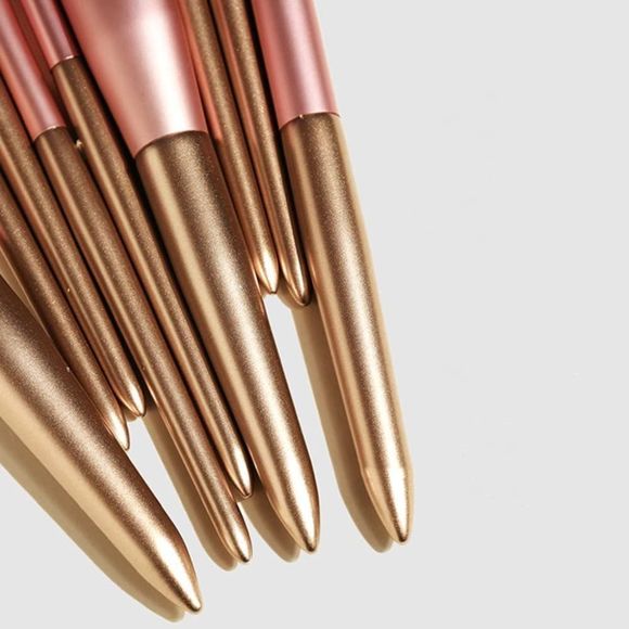 Makeup Brushes Professional Makeup Brushes Sets 9 Pcs Golden Make-up Brush Sets - Picture 6 of 8